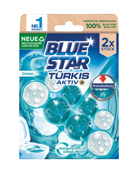 Blue Star Tuerkis­ Aktiv Ocean Duopack, WC ­Einhaenger, 104g